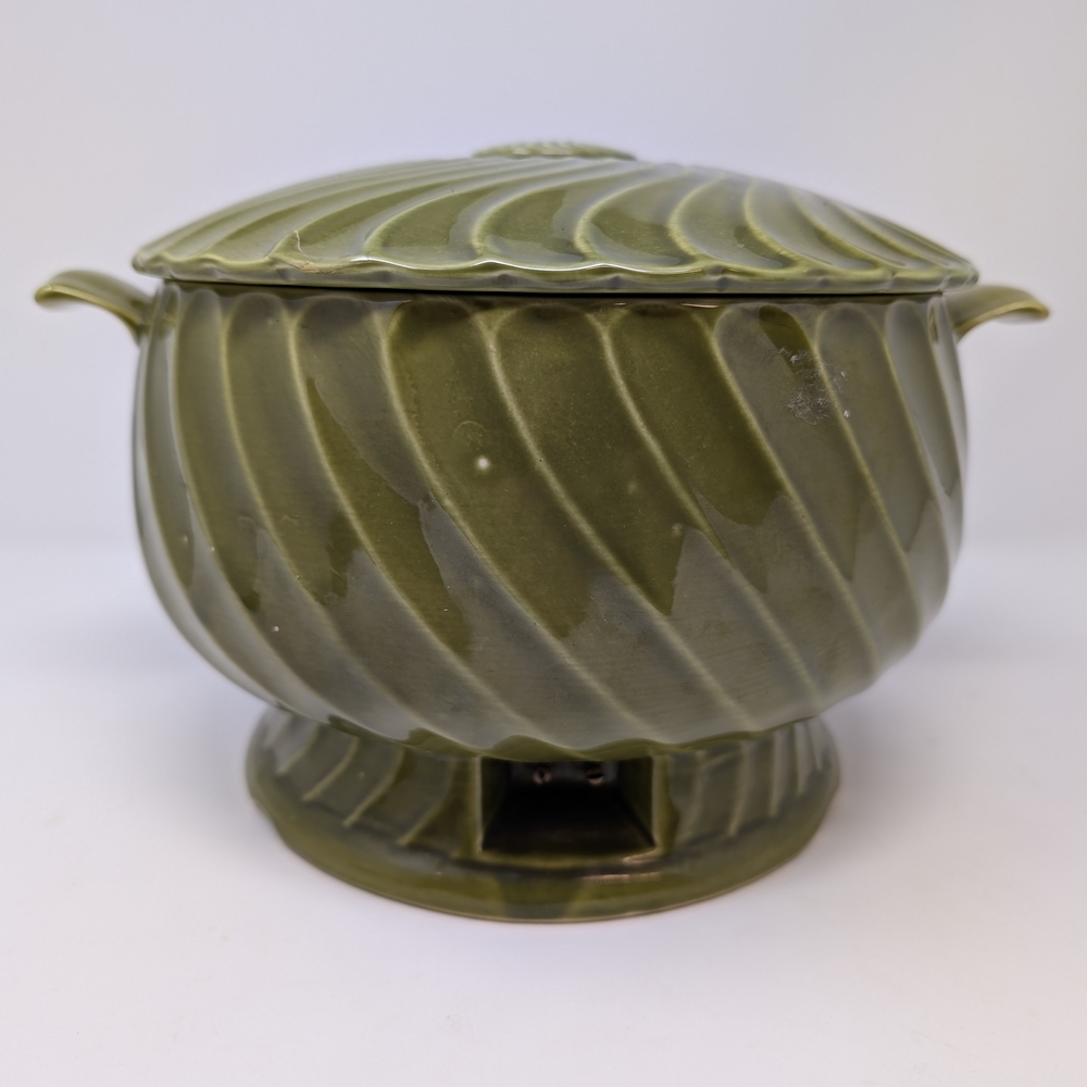 Green Ceramic Soup Tureen